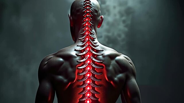 Spine, spine anatomy, back health. Skeletal support. Vertebrae align properly through posture. Disc compression reduces spine flexibility. Spinal cord transmits nerve signals.