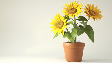 Obraz premium Sunflowers in pots