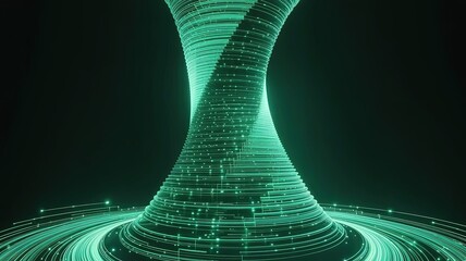 Abstract Data Vortex: A mesmerizing, dynamic spiral of data streams, representing the complex flow of information and technological innovation in a captivating, conceptual art style.