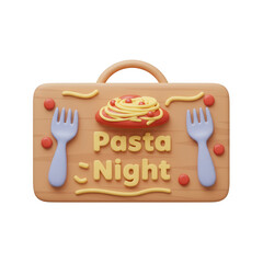 Delicious Pasta Night Serving Tray Advertisement On A transparent background For Restaurants
