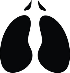 Black deer hoof print silhouette