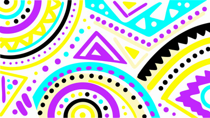 Fototapeta premium Artistic background with geometric shapes and vibrant colors creating a playful and dynamic design element