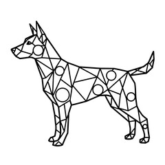 Geometric Dog Line Drawing Illustration