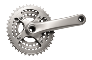 Triple chainring crankset with wide gear range