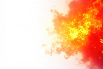 Intense heat radiating from a bright white background, perfect for illustrating concepts of summer, energy, or intense temperatures A minimalist, high-impact image , vibrant, minimalist
