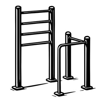 Outdoor Workout Station with Parallel Bars for Calisthenics Training