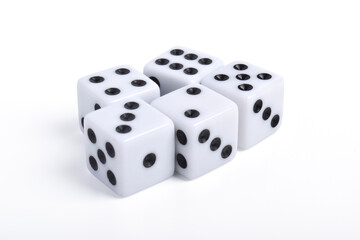 Dice isolated on white background. Game cubes