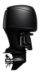 Large outboard engine with a built-in hydraulic tilt system and a stainless steel propeller
