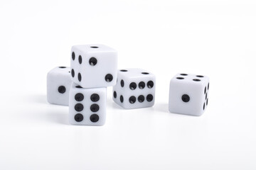 Dice isolated on white background. Game cubes