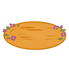 Wooden signboard with flowers