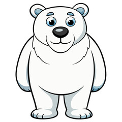Fototapeta premium Polar Bear Cartoon Vector PNG