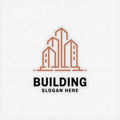 Fototapeta premium Minimalist Terracotta Building Logo in Flat Vector Style
