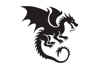 Dragon silhouette vector illustration