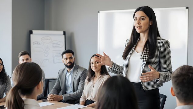 Experienced mentor guiding a group in a training session