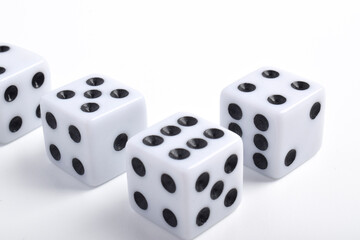 Dices isolated on white background