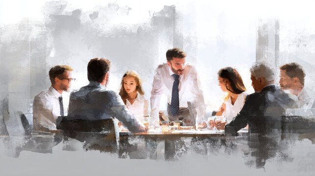 Business meeting office teamwork discussion professional corporate collaboration leadership strategy people group