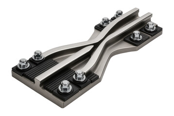 Railway frog with a V-shaped crossing point and bolted connections