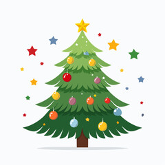 christmas tree isolated on white