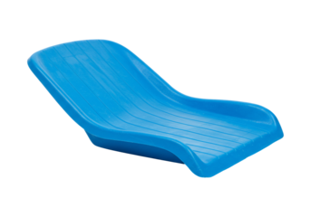 Blue plastic sled for winter fun recreational activity