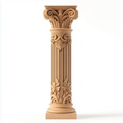 ornament pillar with carving for stability building, game icon, isolated white