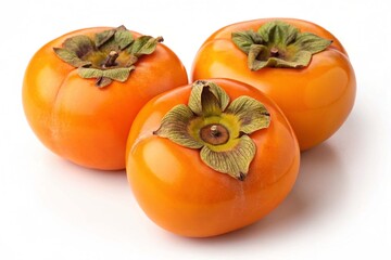 Fresh persimmons isolated on white background