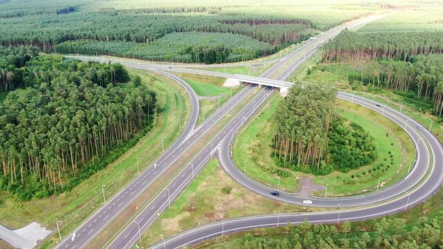 s5 highway intersection road infrastucture dron flight above