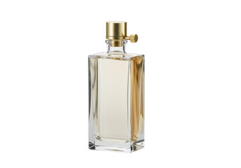 Sleek, modern, abstract rectangular glass object with gold accents, transparent studio background, diffused light, concept of premium quality and luxury.