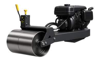 Tow-behind vibratory roller with a diesel engine for efficient operation in remote construction areas without power access