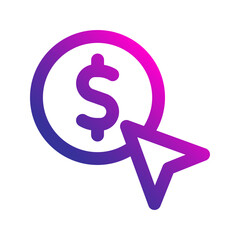 pay per click gradient icon