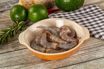 Raw peeled shrimp for cooking