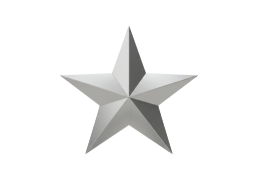 Metallic star shape design element symbol