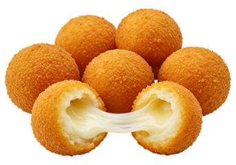 Golden fried mozzarella balls creamy cheese snack