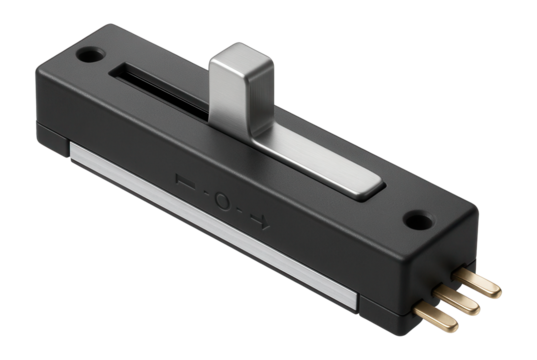 Potentiometric position sensor with a slider mechanism for analog position measurement in a control panel.