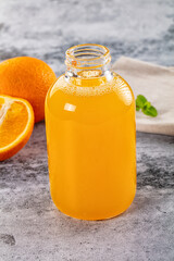 Fresh orange juice in the glass