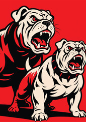 angry bulldog Illustrator Artwork design template poster