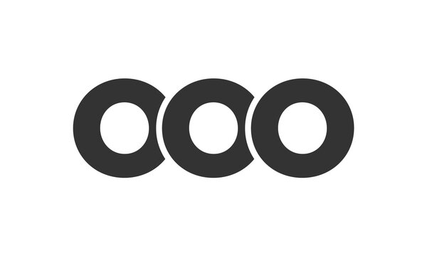 OOO logo design template with strong and modern bold text. Initial based vector logotype featuring simple and minimal typography. Trendy company identity.
