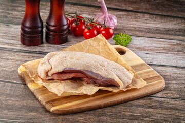 Raw duck breast fillet for cooking