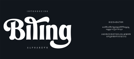 Biling  minimal luxury font alphabet logo. Typography beauty fashion elegant minimalist serif italic fonts decorative wedding vintage retro logos. vector illustration