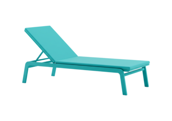 Isolated light blue lounge chair for relaxation and modern outdoor design