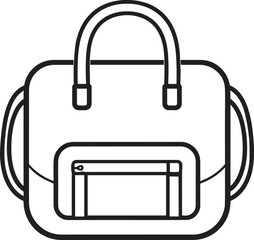 Sport Bag Icon Silhouette | Black Vector Illustration
