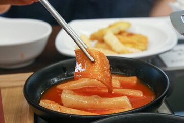 Korean traditional spicy food. Tteokbokki