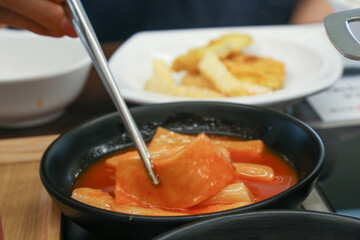 Korean traditional spicy food. Tteokbokki