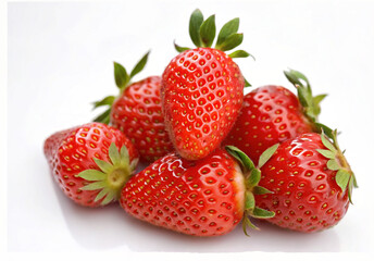 Close View of Fresh Some Strawberry in white background