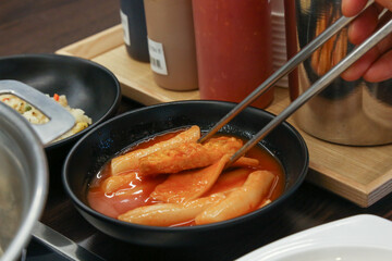 Korean traditional spicy food. Tteokbokki