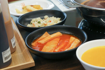 Korean traditional spicy food. Tteokbokki