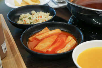 Korean traditional spicy food. Tteokbokki