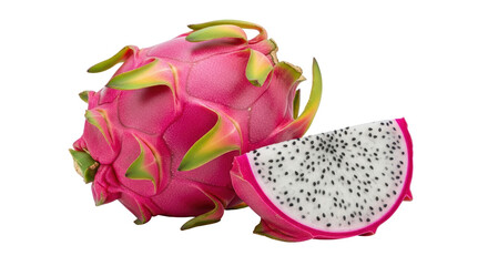 Isolated dragon fruit with slice