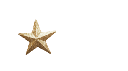 Shiny golden star decoration resting on a plain background, suitable for festive occasions and creative projects