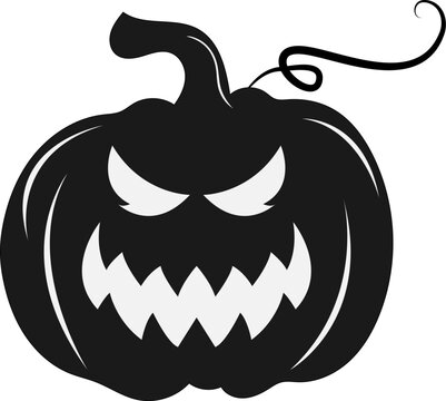 Hellowen pumpkin horror flat illustration