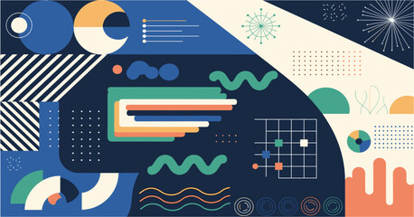 Modern Geometric Abstract Data Visualization Pattern Design